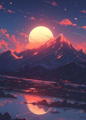 Sunset Mountain Landscape