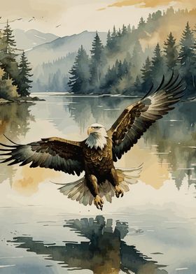 Bald Eagle Watercolor