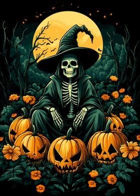 Skeleton Witch Halloween