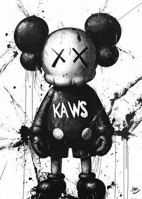 Kaws Figure Black and White