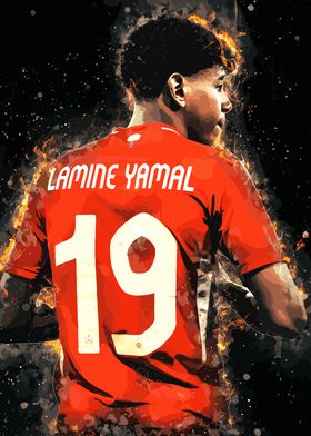 Lamine Yamal Spain Football Art