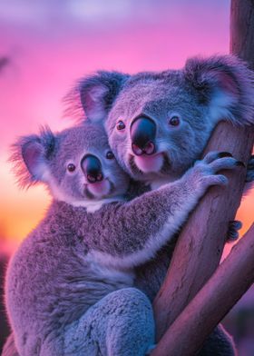 Koala Couple at Sunset