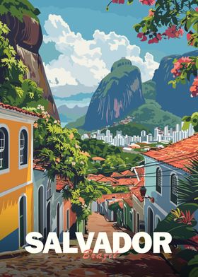 Salvador, Brazil Travel Poster