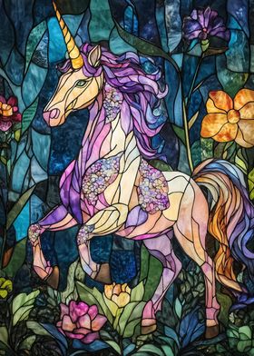 Stained Glass Unicorn