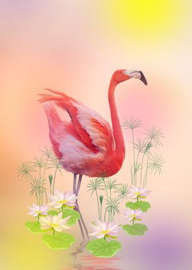 Serene Pink Flamingo