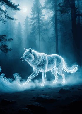 Ghost Wolf in Forest