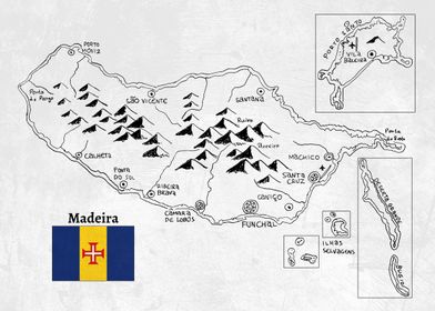 Handdrawn Map of Madeira