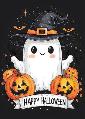 Cute Ghost happy Halloween