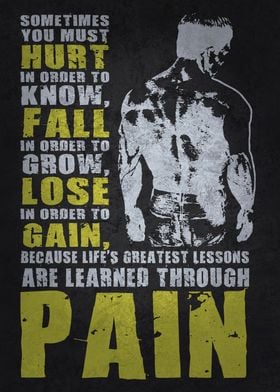 Pain Quote Gym and Life Motivation