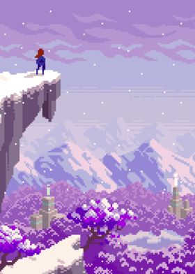 Pixelated Winter Landscape