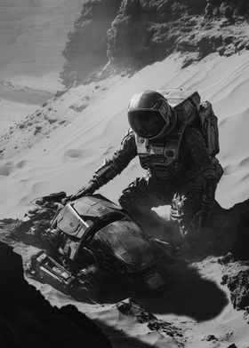 Astronaut and Crashed Vehicle