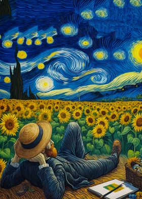 Starry Night Sunflowers