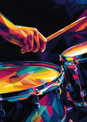 Drum Solo in Vivid Colors