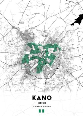 Kano, Nigeria City Map 