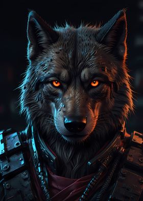 Wolf with Glowing Eyes