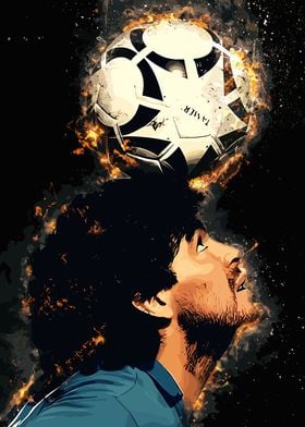 Maradona Fotballer Art