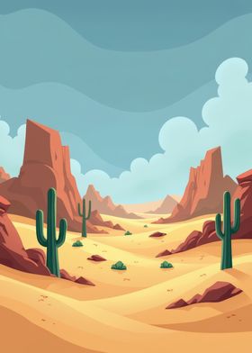 Desert Landscape Illustration