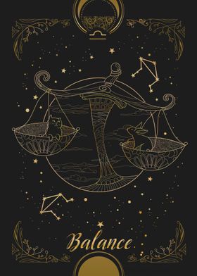 Libra Zodiac Sign Illustration