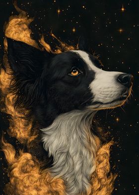 Border Collie Dog in Space