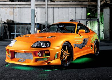 Orange Toyota Supra