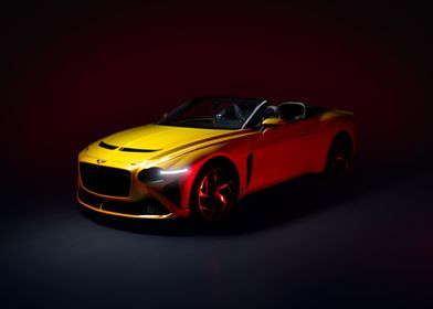 Yellow Convertible Sports Car