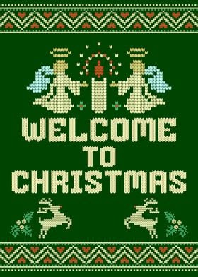 Christmas Knit Pattern Green