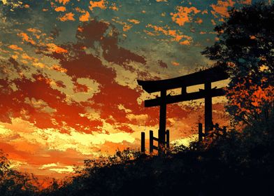 Japanese Gate Sunset