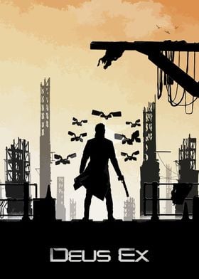 Deus Ex Silhouette Poster