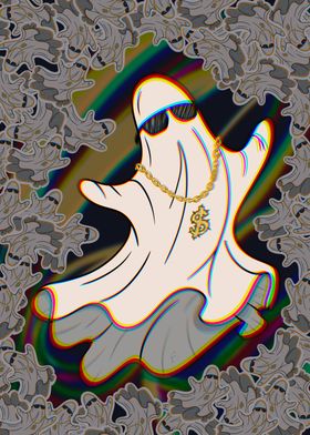 Cool Ghost with Gold Chain