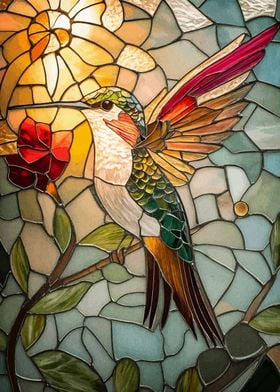 Stained Glass Hummingbird