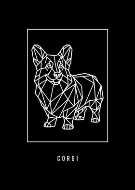 Geometric Corgi Illustration