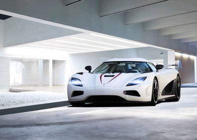 White Koenigsegg Agera