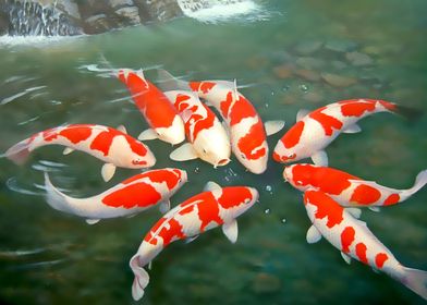 Koi Fish Pond Painting