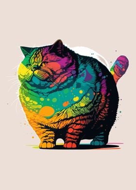 Rainbow Cat Illustration