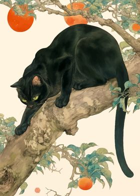 Black Cat in a Tree