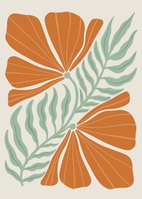 Boho Orange Flower Abstract