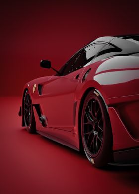 Red Ferrari Ferrari 599XX Evoluzione 2011 - Left Side 