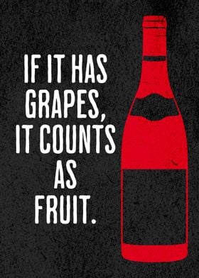 Wine Fruit Funny Poster