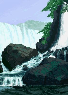 Pixelated Waterfall