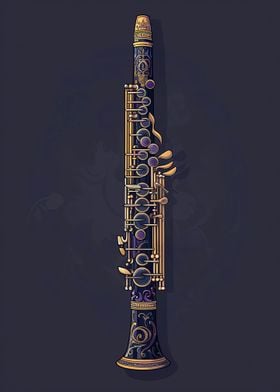 Ornate Clarinet Illustration