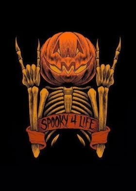 Spooky 4 Life Pumpkin Skeleton