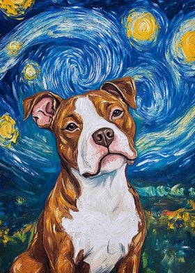 Pitbull Starry Night