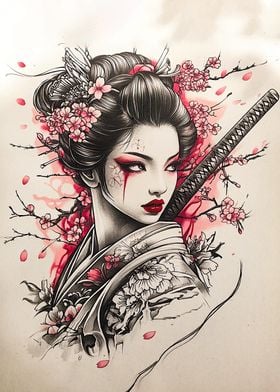 Geisha with Katana