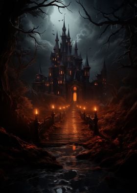 Dark Castle in Forest