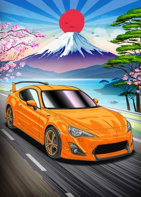 Toyota GR86 in Japanese Landscape