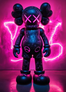 KAWS Figure Neon Art