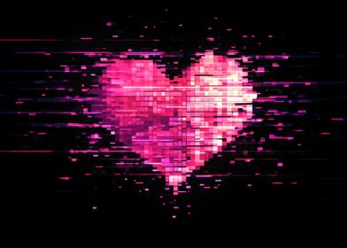 Pixelated Glitch Heart