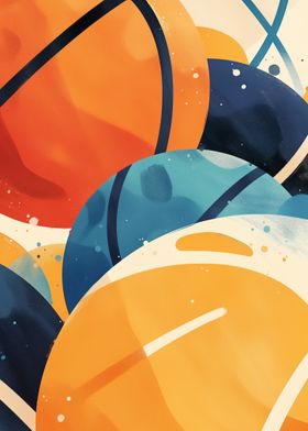 Abstract Basketball Art