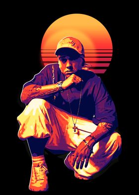 Eminem rapper Retro style