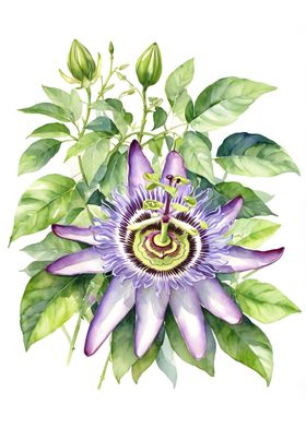 Passion Flower Watercolor